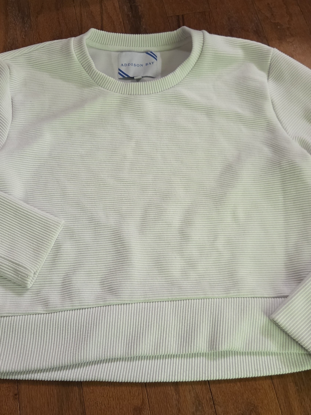Addison Bay Soft Mint Ribbed Crewneck Sweater